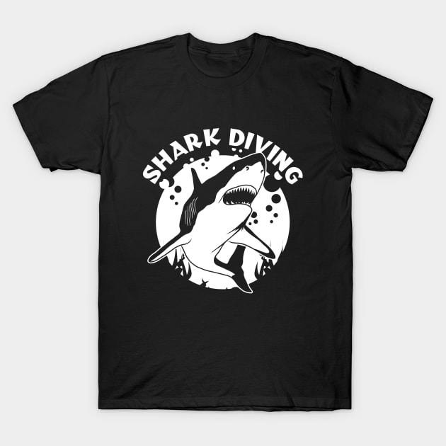 Shark Diving - Swimming With Sharks T-Shirt by TMBTM